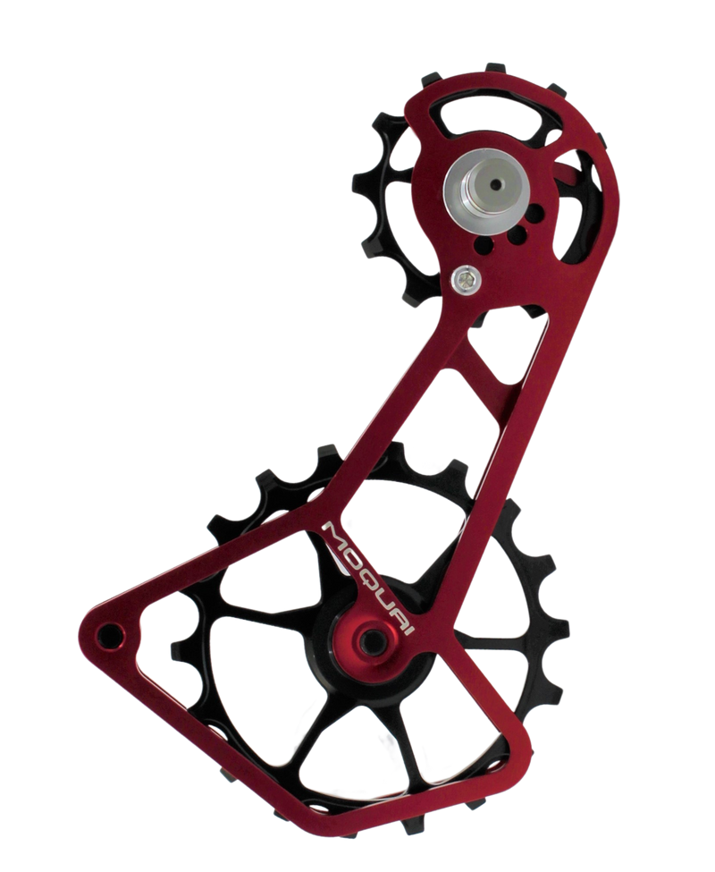 MOQUAI Schaltkäfig Ceramic 12/18Z für 11-/12-fach Shimano 8000/9100er Serie rot/schwarz