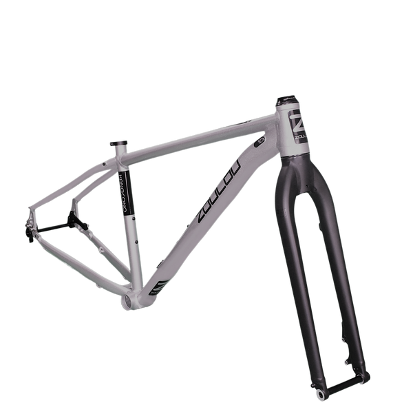 KANGCONO MTB-SUV Rahmen silber Dekor schwarz inkl. Gabel für Steckachse