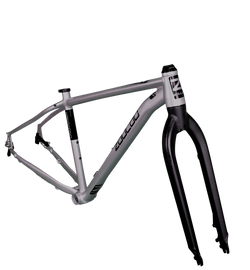 KANGCONO MTB-SUV Rahmen silber Dekor schwarz inkl. Gabel für Schnellsp.