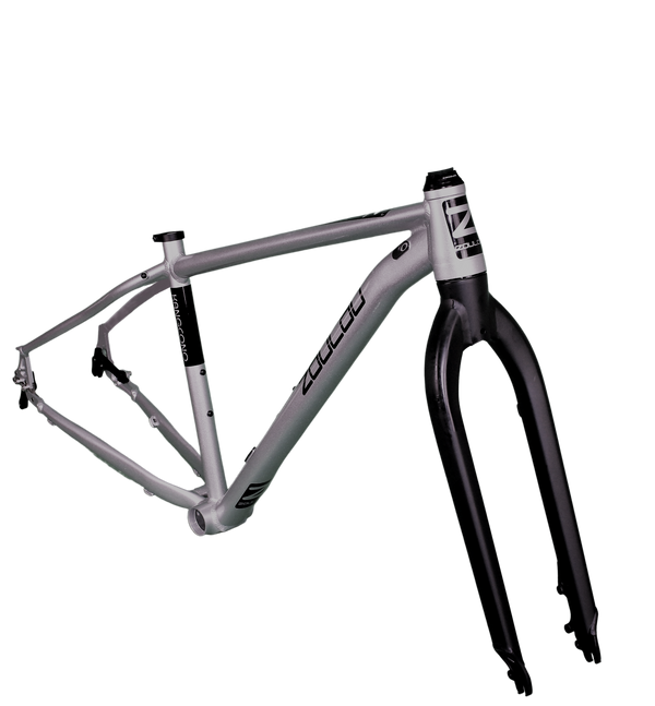 KANGCONO MTB-SUV Rahmen silber Dekor schwarz inkl. Gabel für Schnellsp.