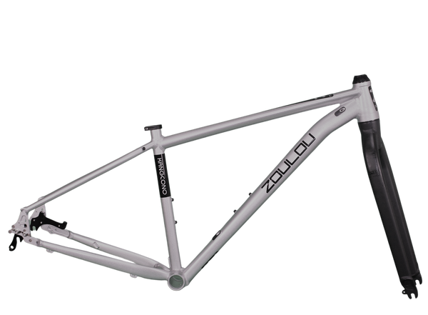 KANGCONO MTB-SUV Rahmen silber Dekor schwarz inkl. Gabel für Schnellsp.
