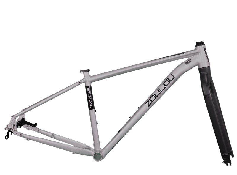 KANGCONO MTB-SUV Rahmen silber Dekor schwarz inkl. Gabel für Schnellsp.