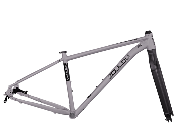 KANGCONO MTB-SUV Rahmen silber Dekor schwarz inkl. Gabel für Steckachse