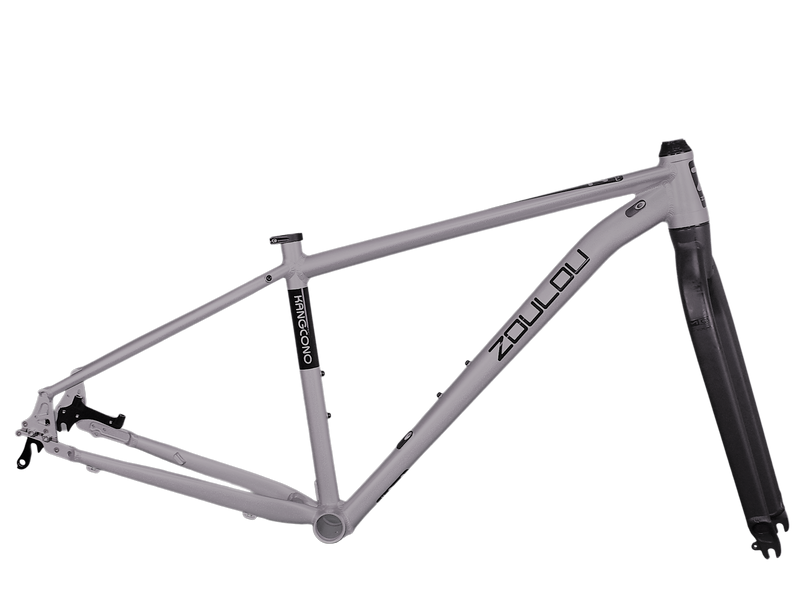 KANGCONO MTB-SUV Rahmen silber Dekor schwarz inkl. Gabel für Steckachse
