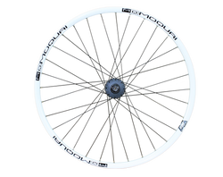 MOQUAI Laufrad 26" Deore 525 Disc 6-Loch schwarz MQ26 Disc weiß gb 32L vorne