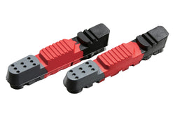 Pro-Lite TRIOLET Bremsbelag für Alufelgen passend für SHIMANO Bremsschuhe Grau-Rot-Schwarz 4 Stück