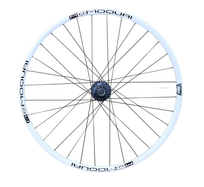 MOQUAI Laufrad 26" Deore 525 Disc 6-Loch schwarz MQ26 Disc weiß gb 32L hinten